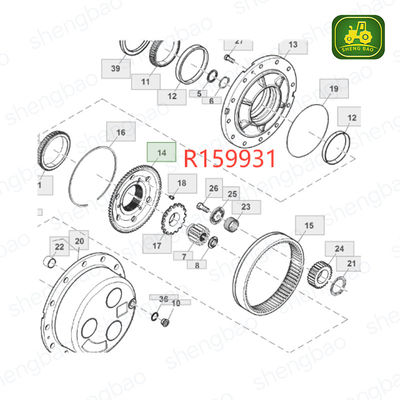Front Axle Replacement 50T/70T R159931 Ring Gear For Tractor